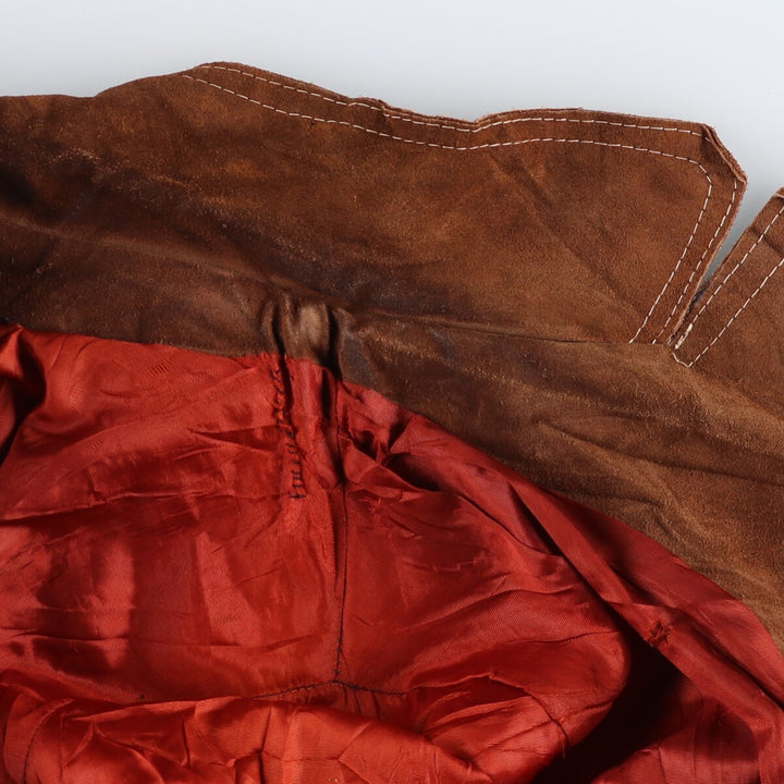 Sears suede leather half coat, women's size M, vintage Genuine Leather Cowhide Suede Leather brown type Vintage Second Hand
