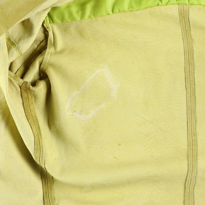 Maxima fringed suede leather jacket, size S for women Suede leather green type yellow green Vintage Second Hand