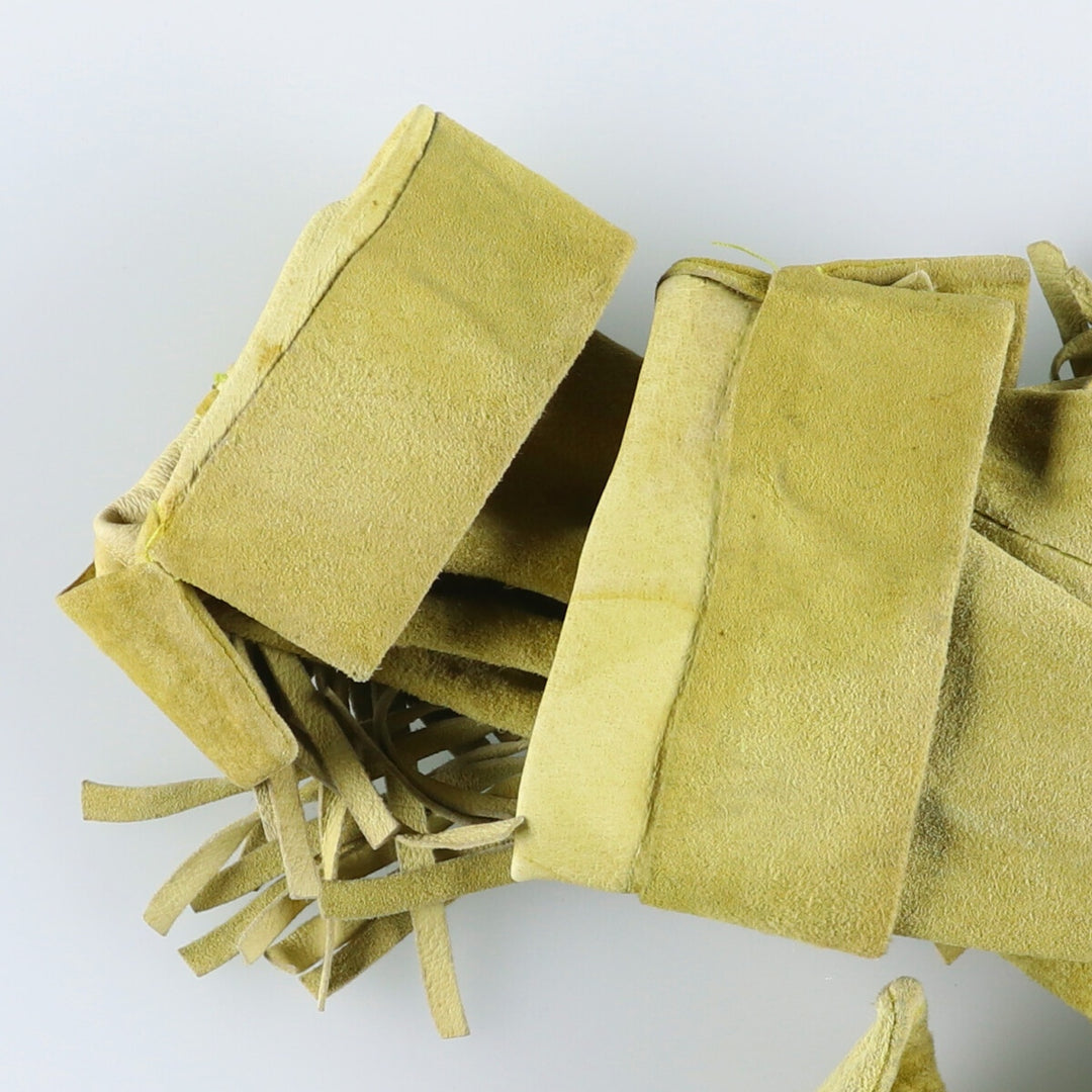 Maxima fringed suede leather jacket, size S for women Suede leather green type yellow green Vintage Second Hand