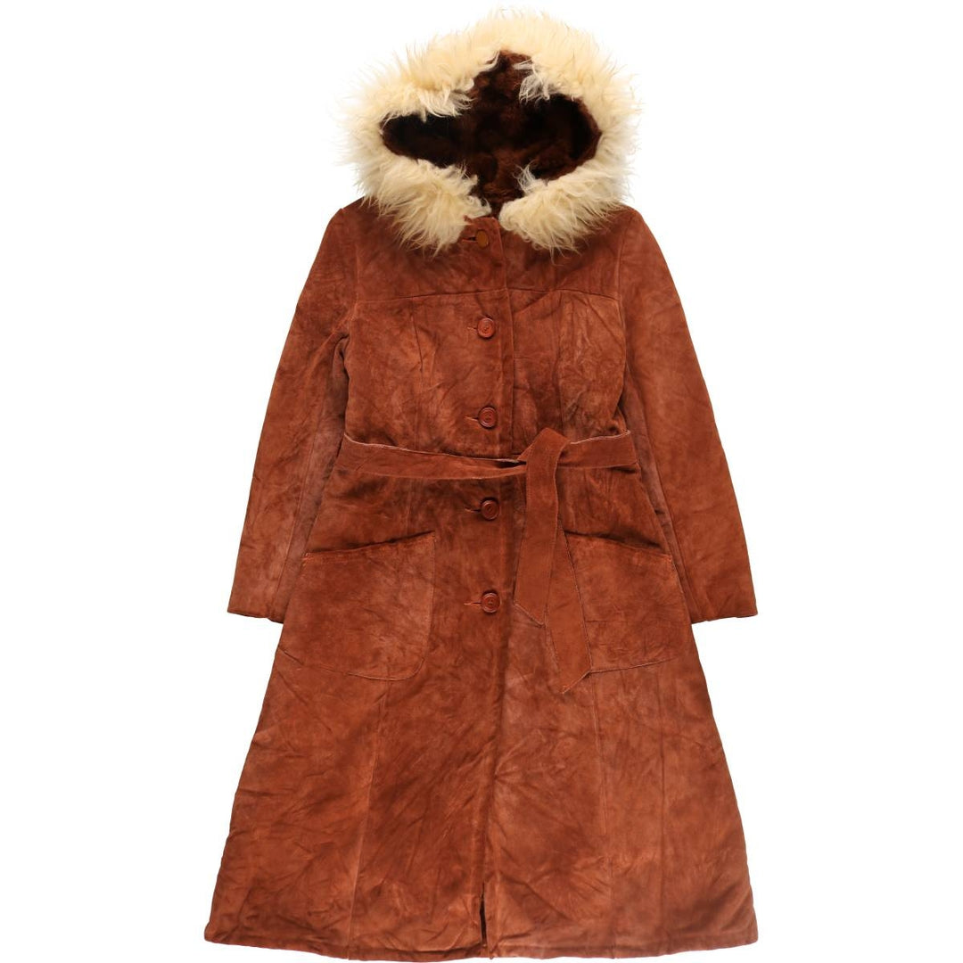 Hooded suede leather coat for women (S size) /eaa498131