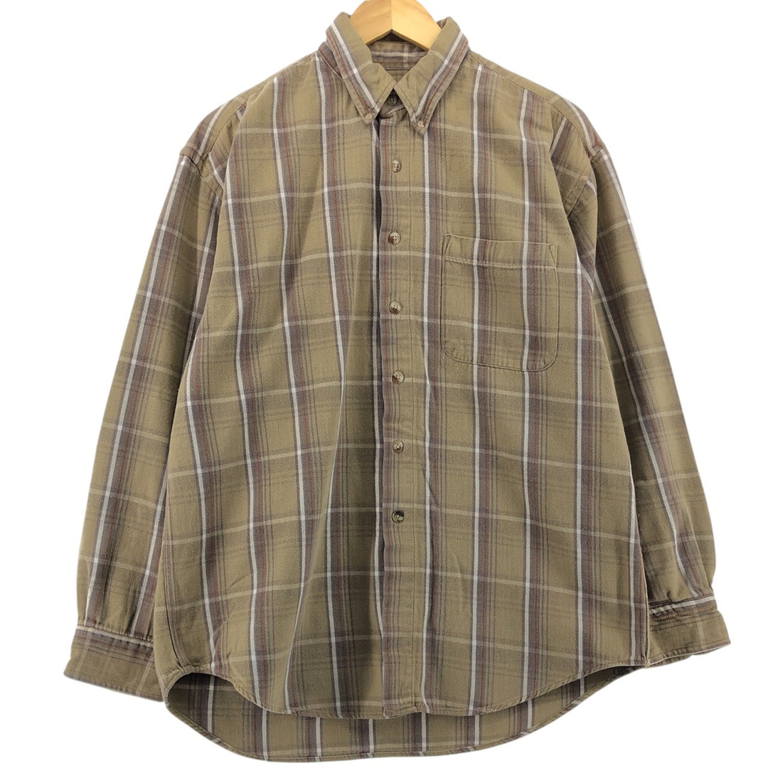 Vintage HIGH SIERRA long-sleeved button-down flannel check shirt, size M, men's cotton ocher yellow type Vintage Second Hand