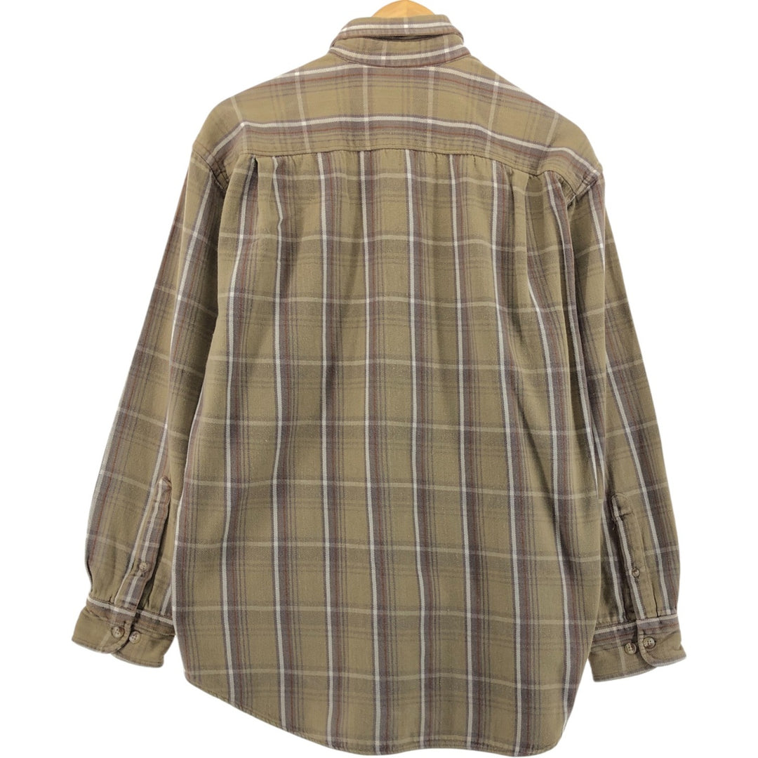 Vintage HIGH SIERRA long-sleeved button-down flannel check shirt, size M, men's cotton ocher yellow type Vintage Second Hand