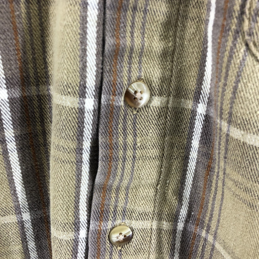 Vintage HIGH SIERRA long-sleeved button-down flannel check shirt, size M, men's cotton ocher yellow type Vintage Second Hand