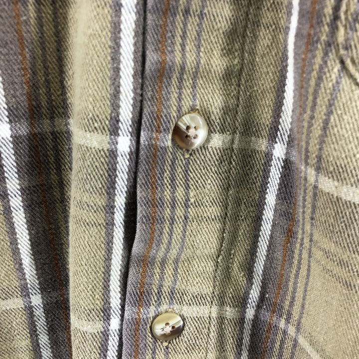 Vintage HIGH SIERRA long-sleeved button-down flannel check shirt, size M, men's cotton ocher yellow type Vintage Second Hand