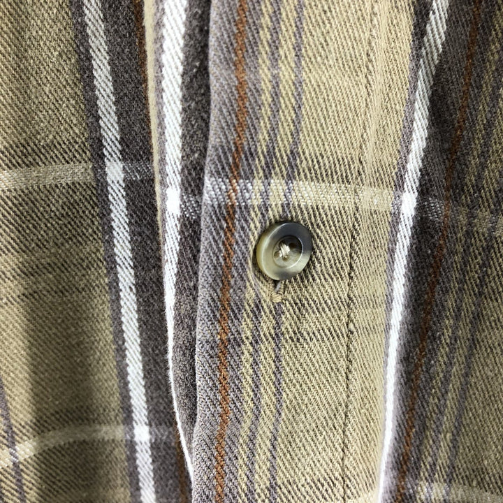 Vintage HIGH SIERRA long-sleeved button-down flannel check shirt, size M, men's cotton ocher yellow type Vintage Second Hand