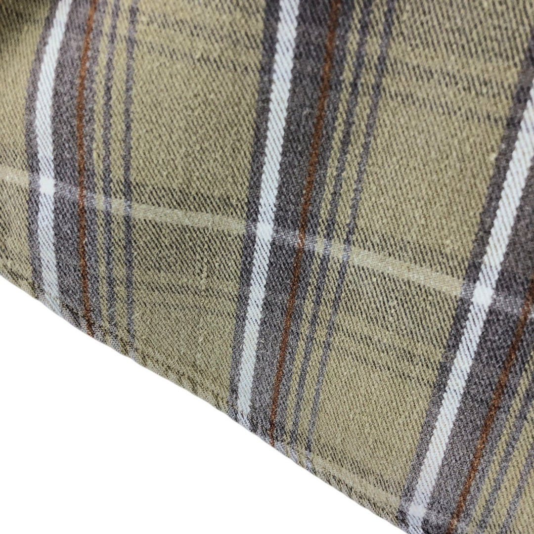 Vintage HIGH SIERRA long-sleeved button-down flannel check shirt, size M, men's cotton ocher yellow type Vintage Second Hand