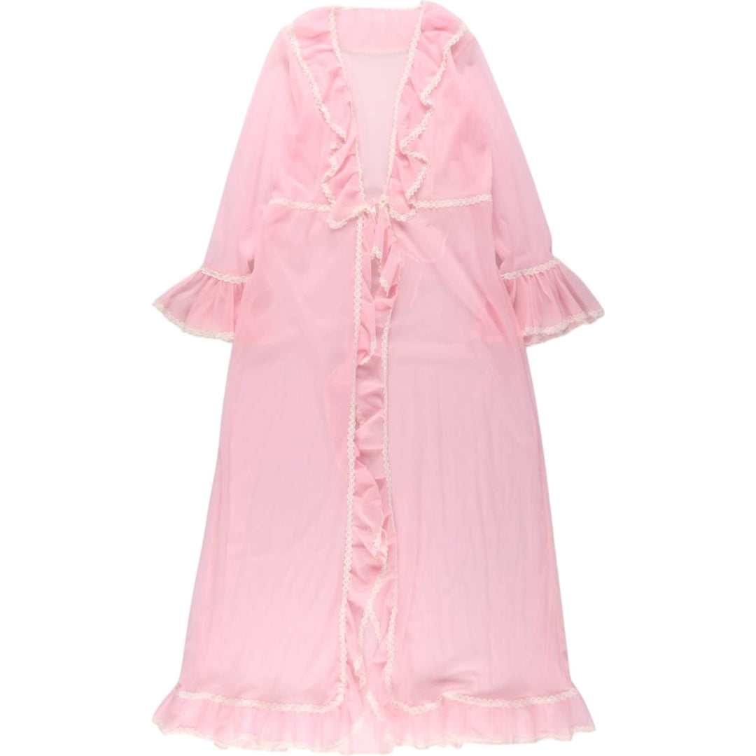 Maxi length see-through ruffle lingerie gown, women's size L / eaa498160