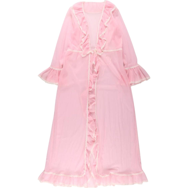 Maxi length see-through ruffle lingerie gown, women's size L / eaa498160