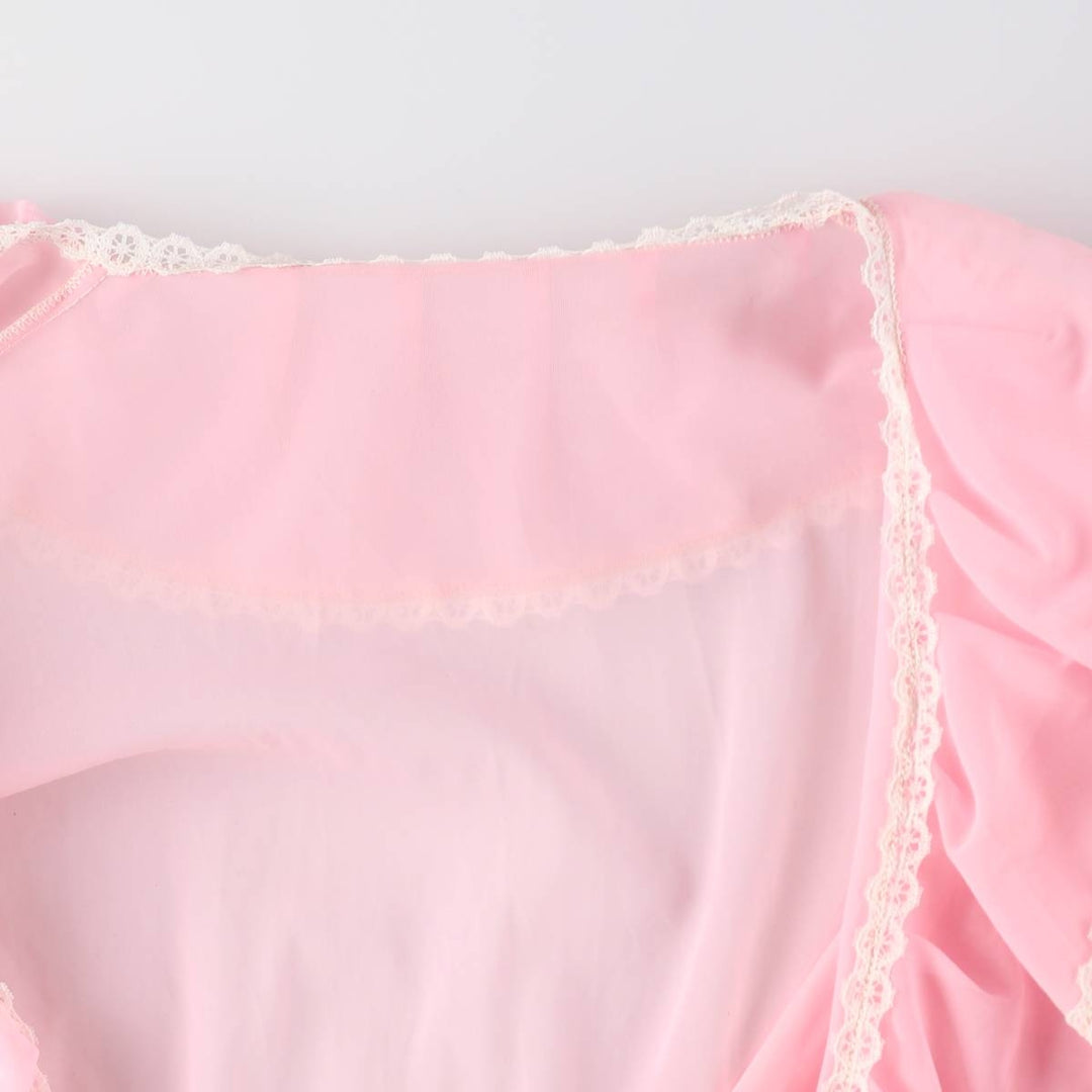 Maxi length see-through ruffle lingerie gown, women's size L / eaa498160