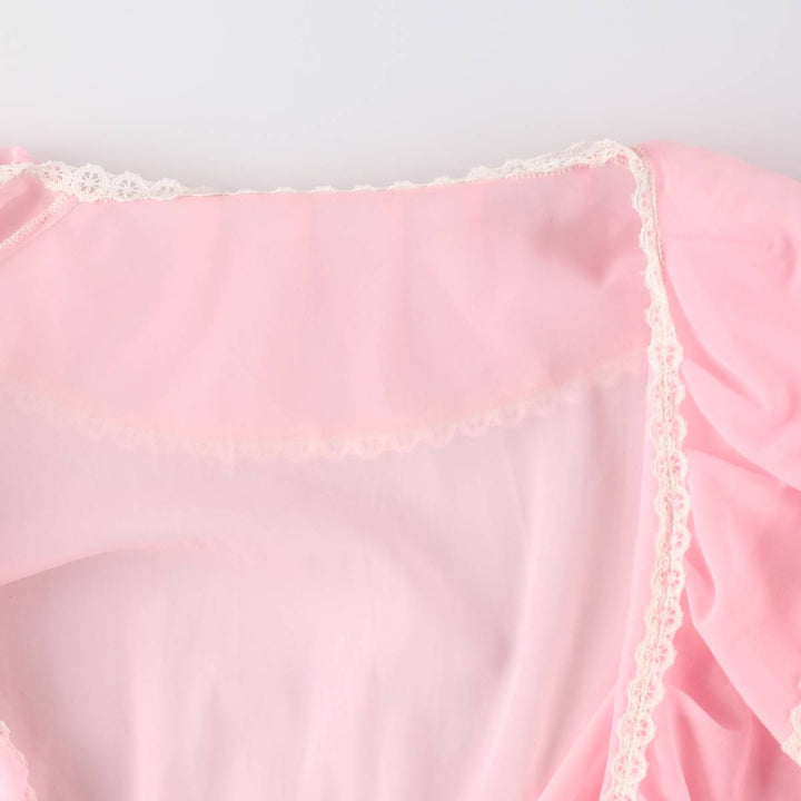 Maxi length see-through ruffle lingerie gown, women's size L / eaa498160