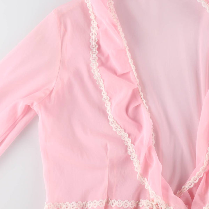 Maxi length see-through ruffle lingerie gown, women's size L / eaa498160