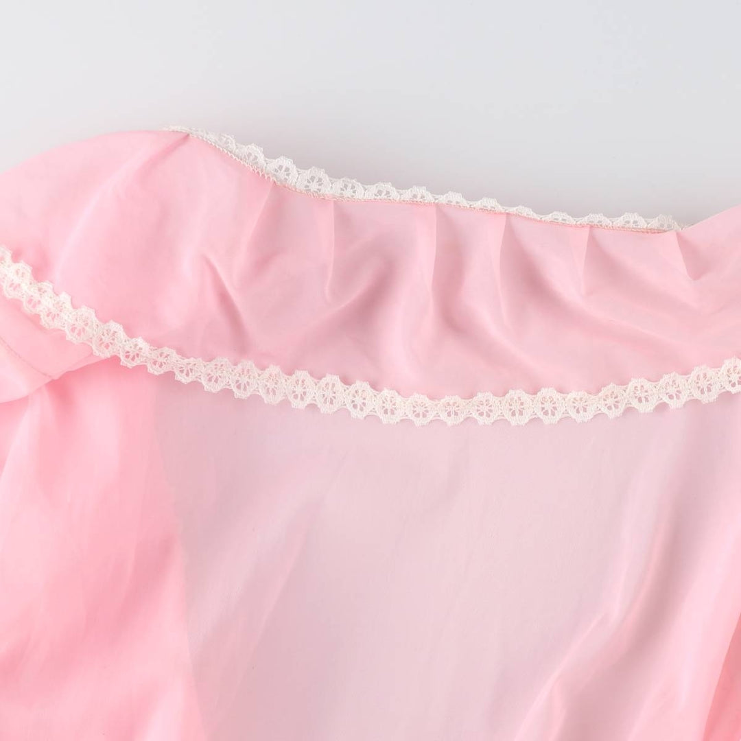 Maxi length see-through ruffle lingerie gown, women's size L / eaa498160