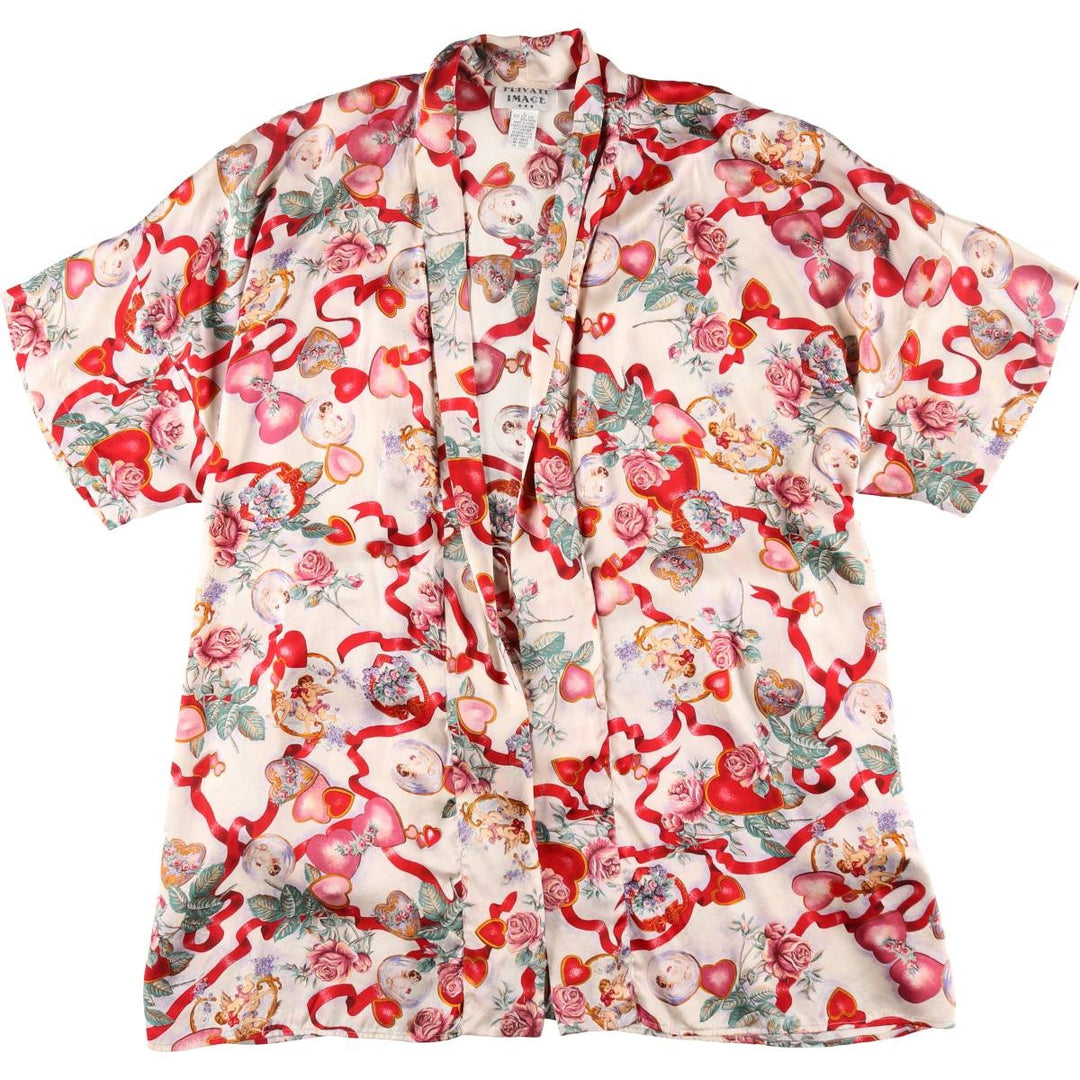 PRIVATE IMAGE All-over Print Silk Gown for Women (Size L) silk ivory Vintage Second Hand