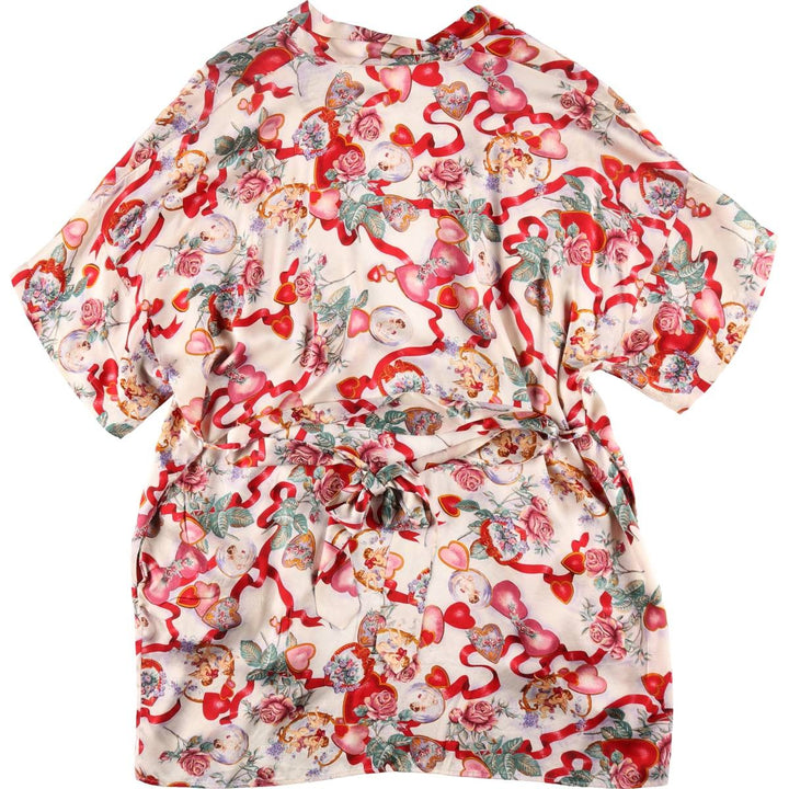 PRIVATE IMAGE All-over Print Silk Gown for Women (Size L) silk ivory Vintage Second Hand