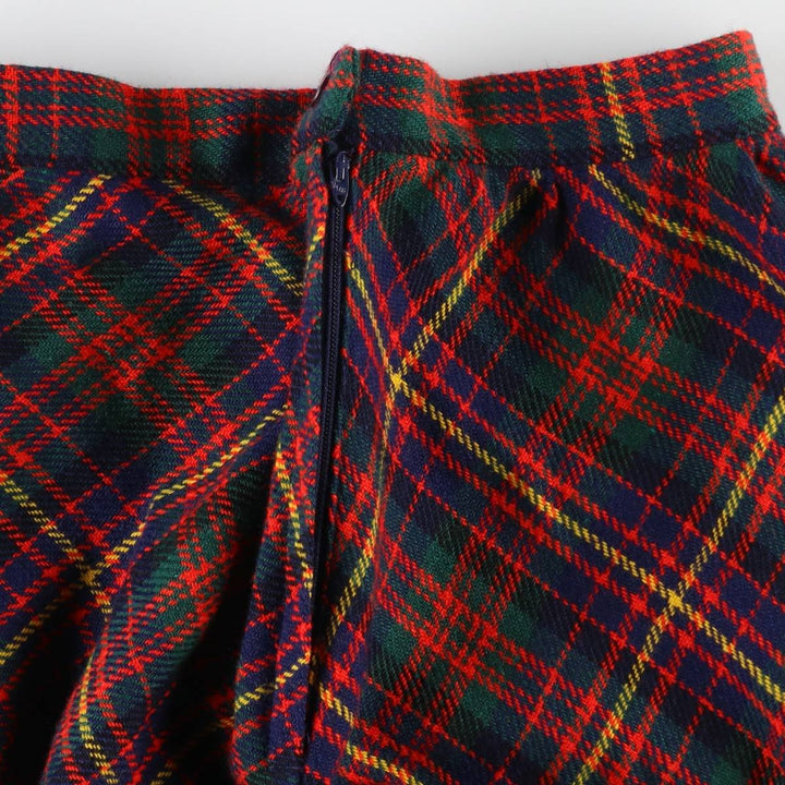 Vintage 70s-80'S Tartan Check Wool Maxi A-line Skirt, Women's Size L / eaa498170