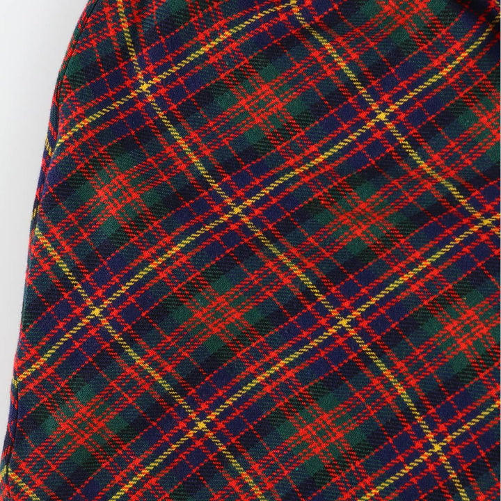 Vintage 70s-80'S Tartan Check Wool Maxi A-line Skirt, Women's Size L / eaa498170