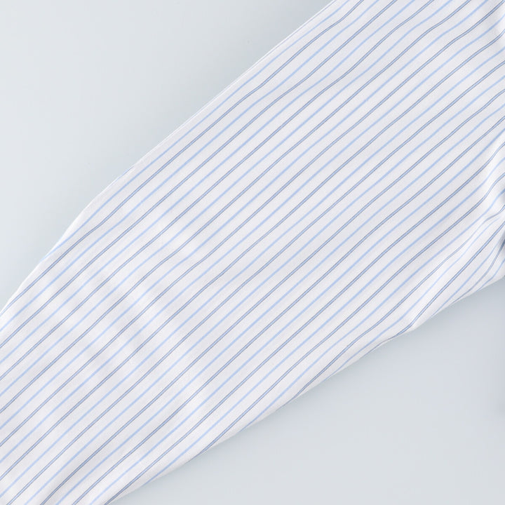 Elulu original remake asymmetrical gathered shirt, long sleeve button-down striped shirt, women's XL size cotton white type Vintage Second Hand