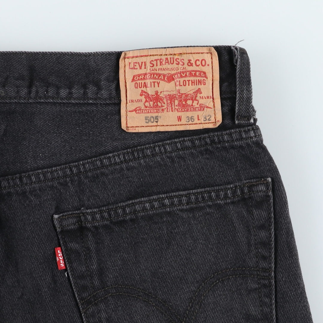 Levi's 505 REGULAR FIT black denim tapered denim pants for men, size w35 / eaa498206