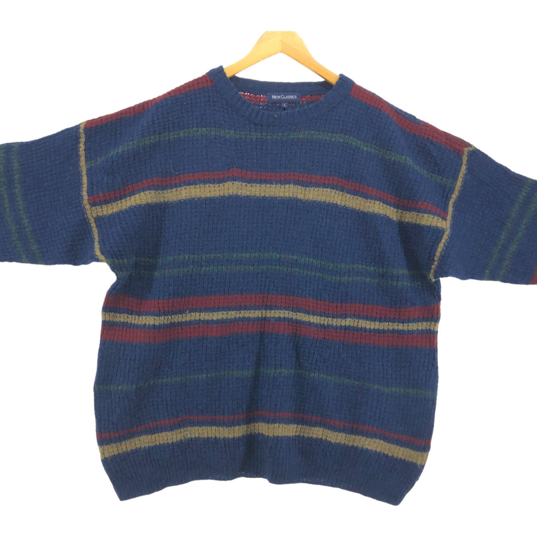NEW CLASSICS Multi-border wool knit sweater Men's size L /eaa498249
