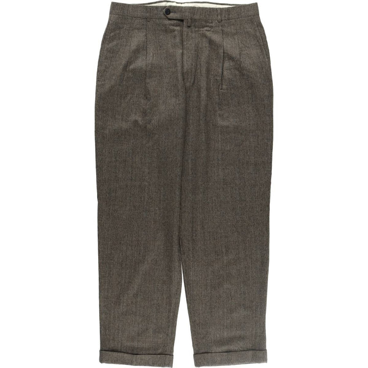 00'S Tommy Hilfiger Check Pattern Glen Check Two-pleat Wool Pants Slacks Men's W35 equivalent / eaa498278