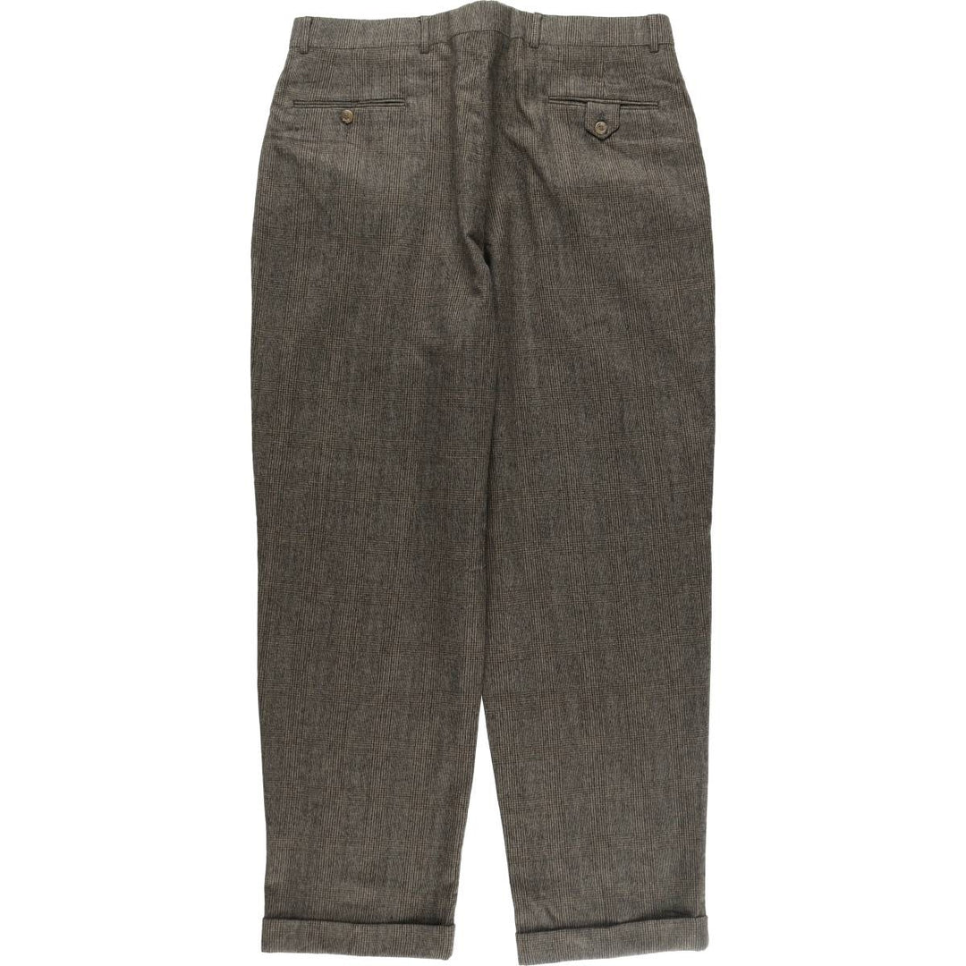 00'S Tommy Hilfiger Check Pattern Glen Check Two-pleat Wool Pants Slacks Men's W35 equivalent / eaa498278