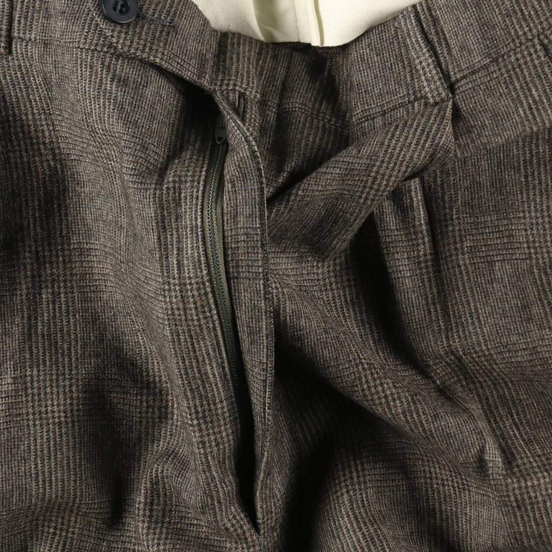 00'S Tommy Hilfiger Check Pattern Glen Check Two-pleat Wool Pants Slacks Men's W35 equivalent / eaa498278