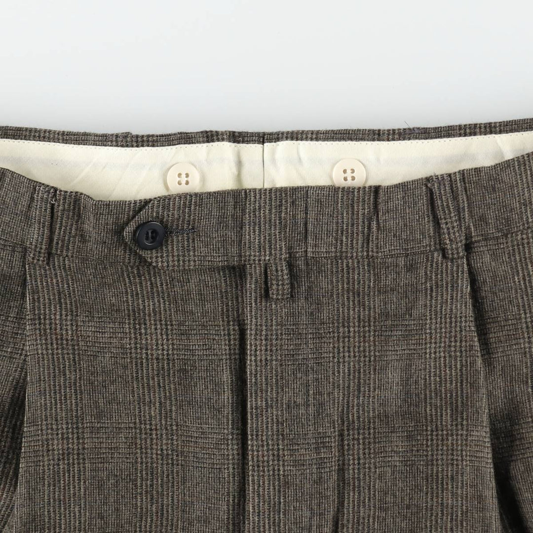 00'S Tommy Hilfiger Check Pattern Glen Check Two-pleat Wool Pants Slacks Men's W35 equivalent / eaa498278