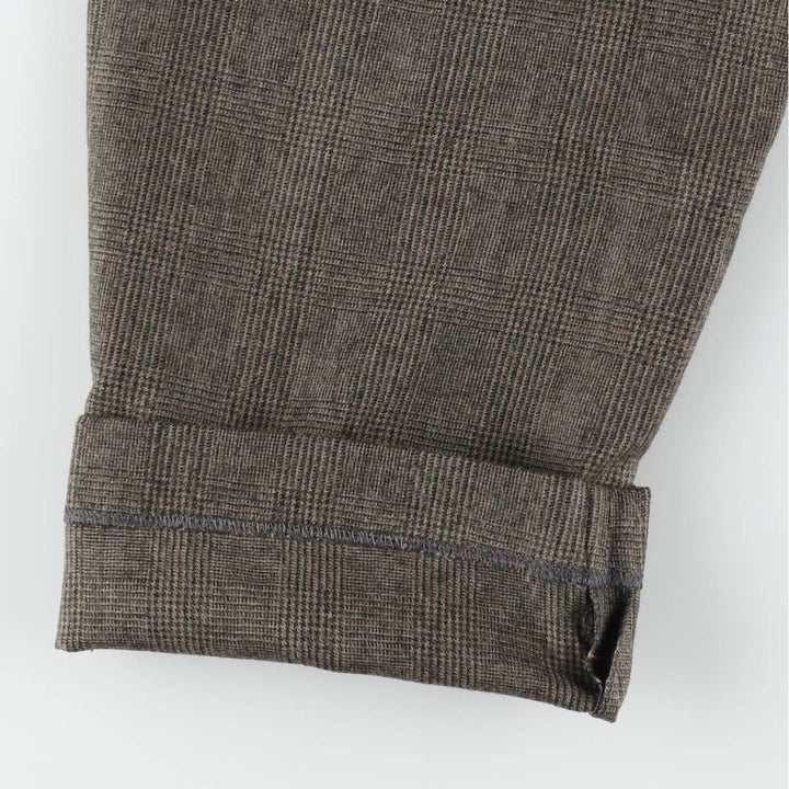 00'S Tommy Hilfiger Check Pattern Glen Check Two-pleat Wool Pants Slacks Men's W35 equivalent / eaa498278