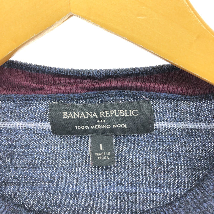 Banana Republic BANANA REPUBLIC Striped Pattern Merino Wool Knit Sweater Men's Size L /eaa498286