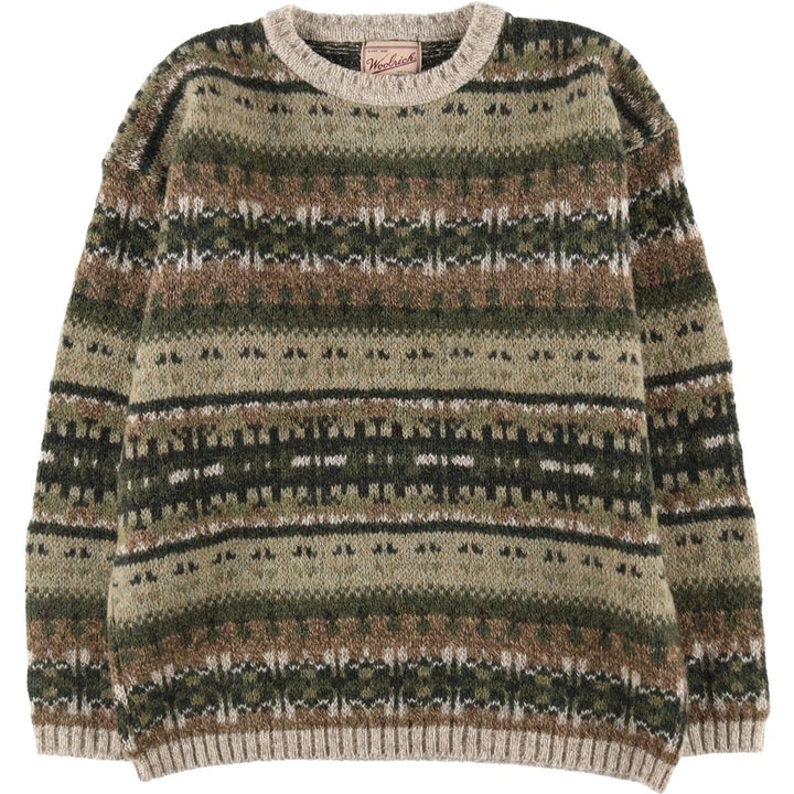 00'S WOOLRICH All-over print wool knit sweater Made in USA Women's M size /eaa498287
