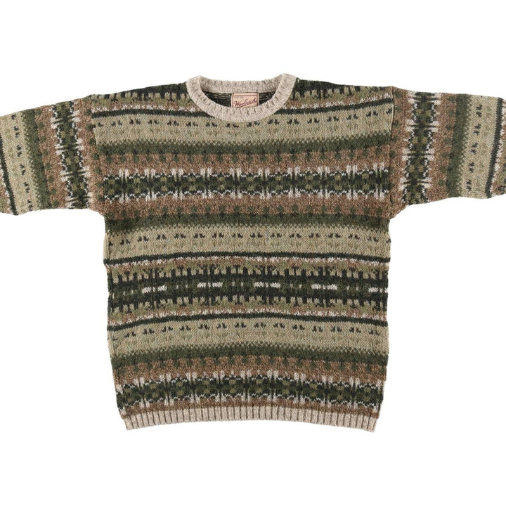 00'S WOOLRICH All-over print wool knit sweater Made in USA Women's M size /eaa498287