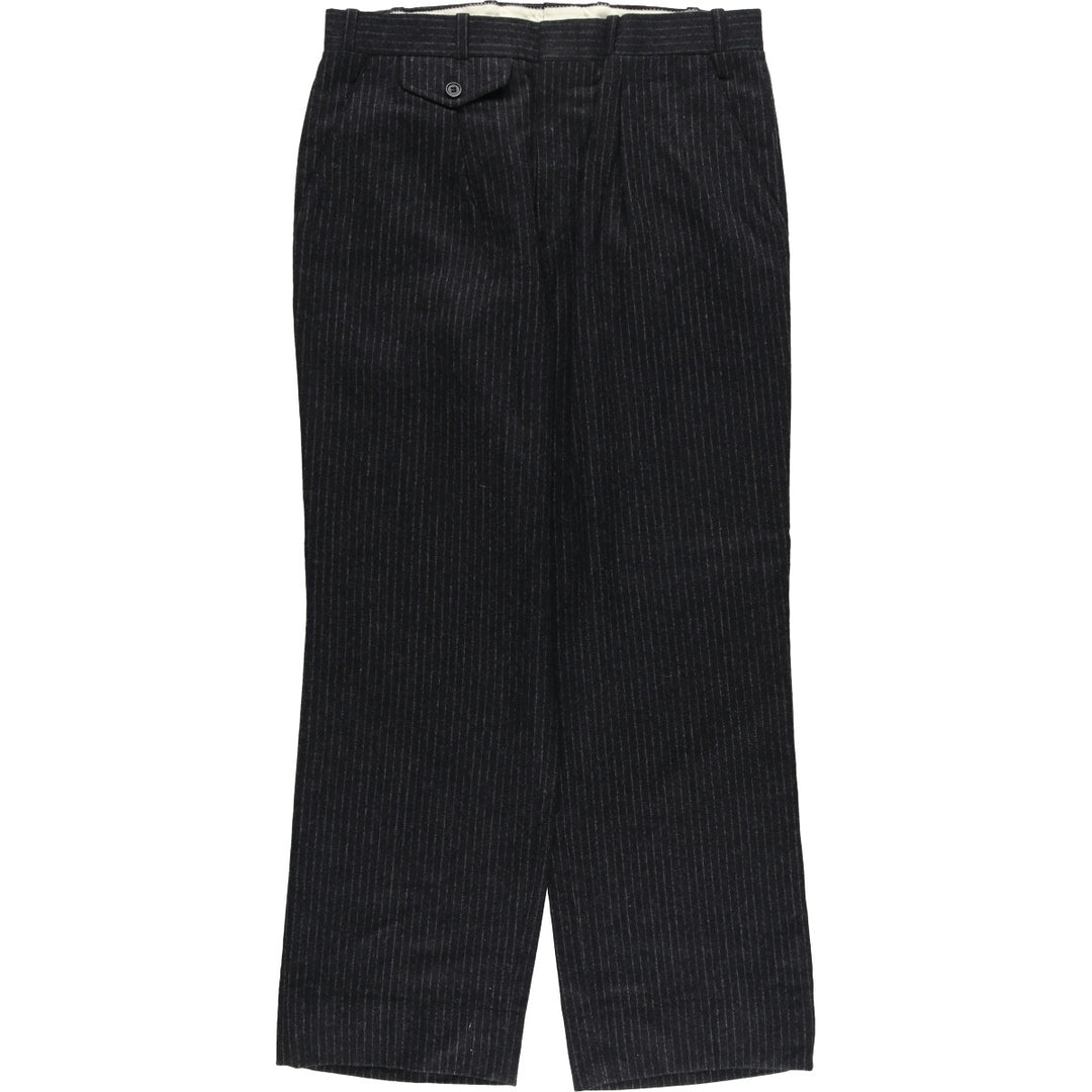 Stripe Pattern One-tuck Wool Pants Slacks Men's W32 Vintage /eaa498299