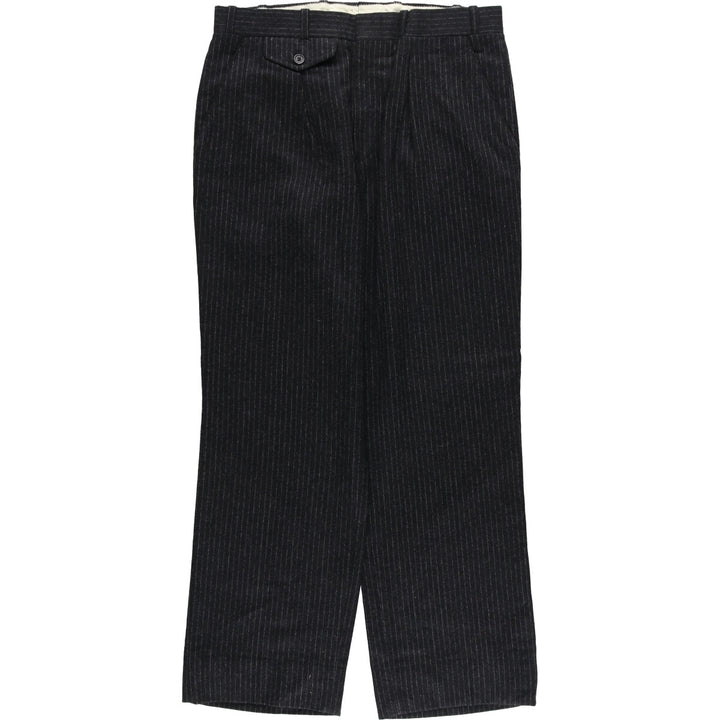Stripe Pattern One-tuck Wool Pants Slacks Men's W32 Vintage /eaa498299