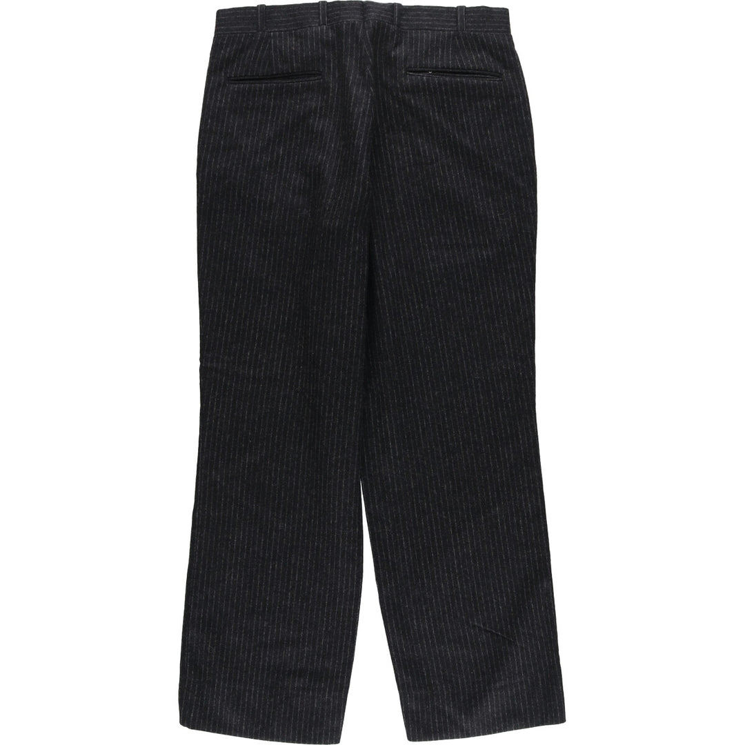 Stripe Pattern One-tuck Wool Pants Slacks Men's W32 Vintage /eaa498299