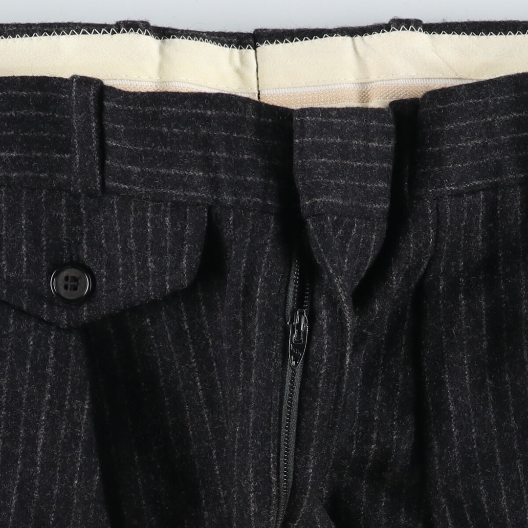 Stripe Pattern One-tuck Wool Pants Slacks Men's W32 Vintage /eaa498299