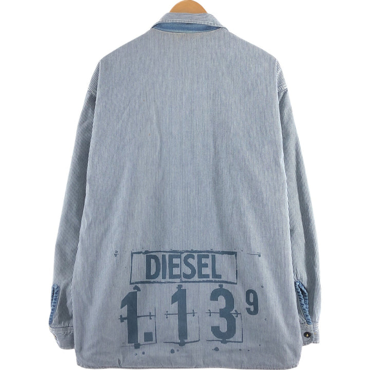 DIESEL WORK WEAR Hickory Stripe Reversible Denim Work Jacket Made in Italy Men's XL /eaa498325
