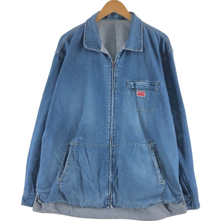 DIESEL WORK WEAR Hickory Stripe Reversible Denim Work Jacket Made in Italy Men's XL /eaa498325