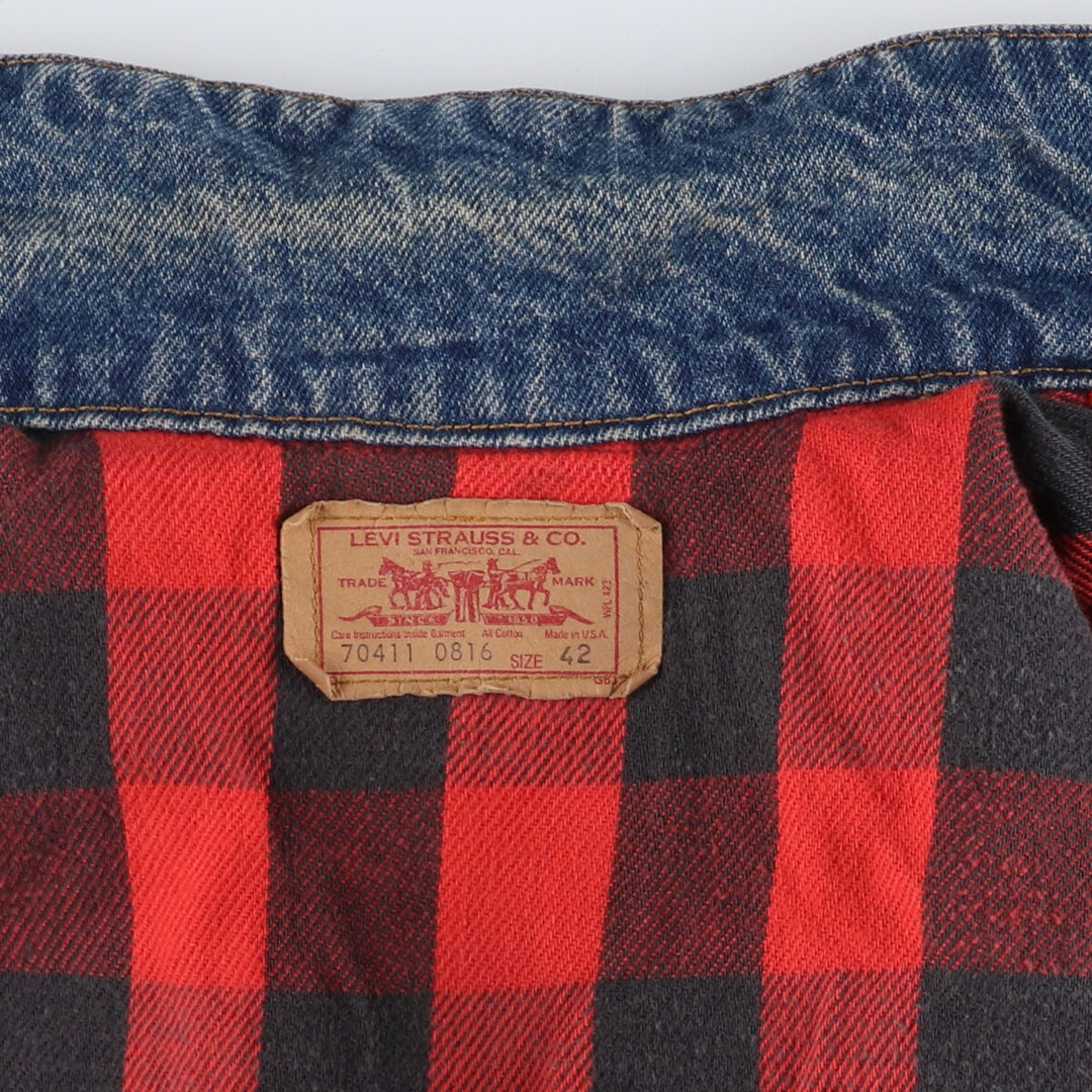 80'S Levi's 70411-0816 denim jacket, denim jacket, made in USA, men's size L, vintage /eaa498345