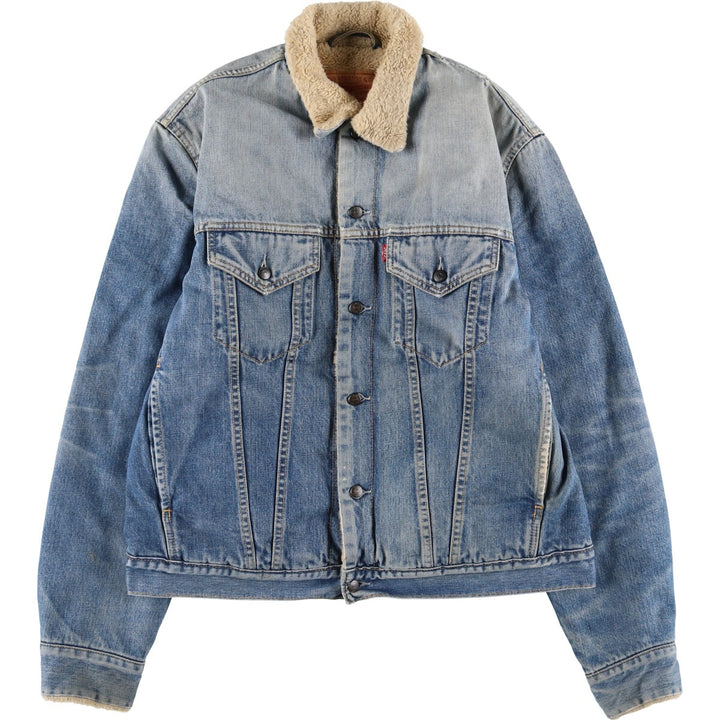 Vintage 1980'S Levi's 71550 Euro Model Denim Boa Jacket, Men's Size XL cotton blue type Vintage Second Hand