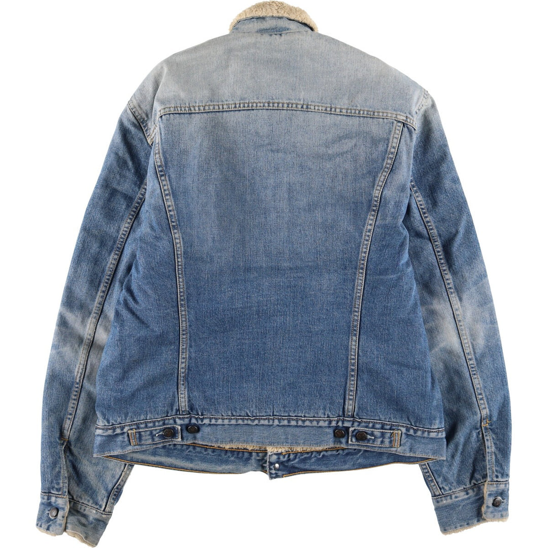 Vintage 1980'S Levi's 71550 Euro Model Denim Boa Jacket, Men's Size XL cotton blue type Vintage Second Hand