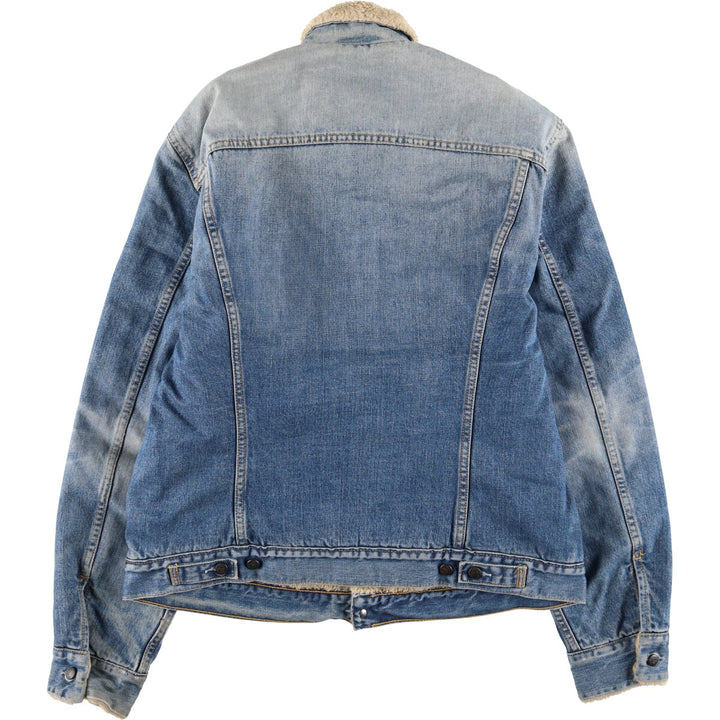 Vintage 1980'S Levi's 71550 Euro Model Denim Boa Jacket, Men's Size XL cotton blue type Vintage Second Hand