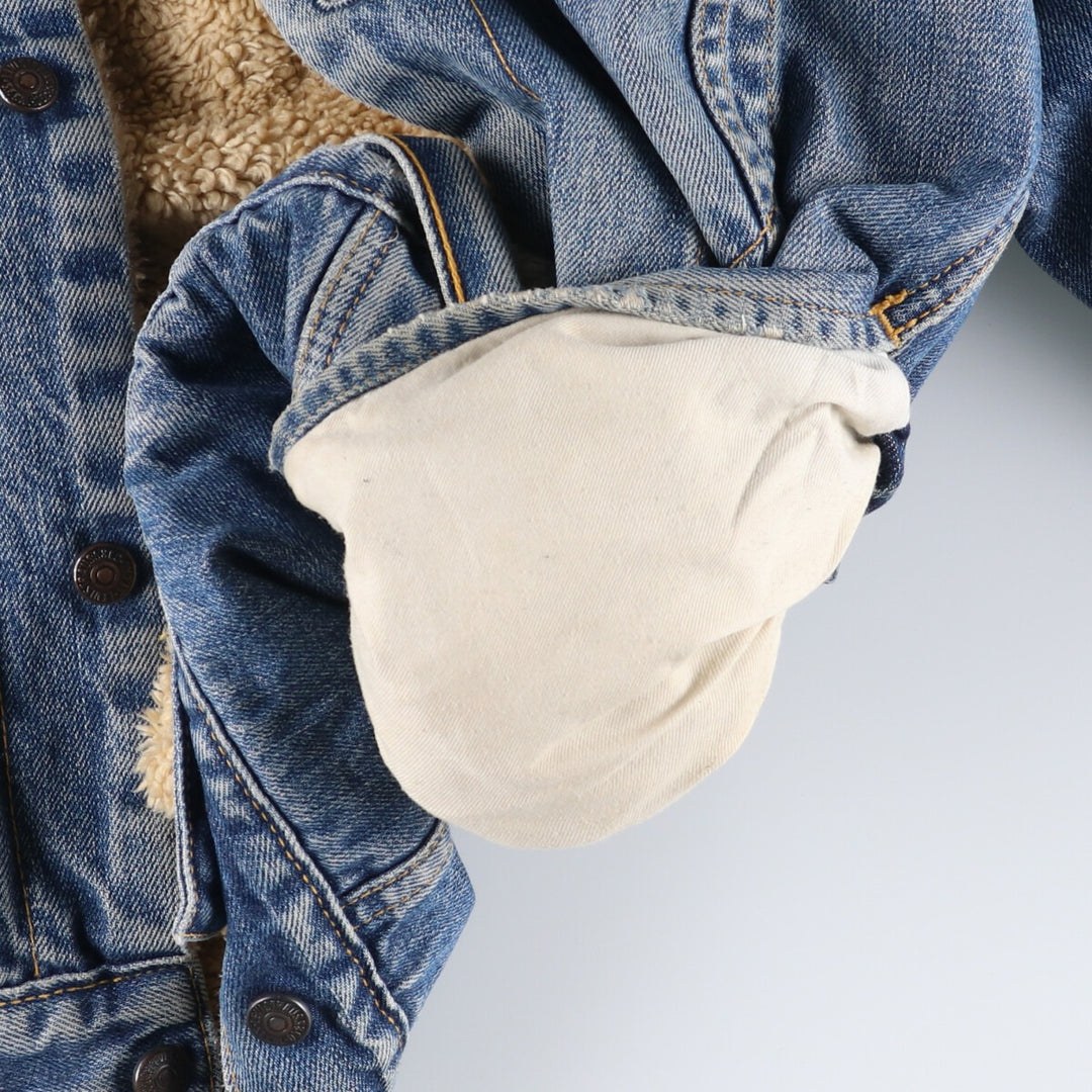 Vintage 1980'S Levi's 71550 Euro Model Denim Boa Jacket, Men's Size XL cotton blue type Vintage Second Hand