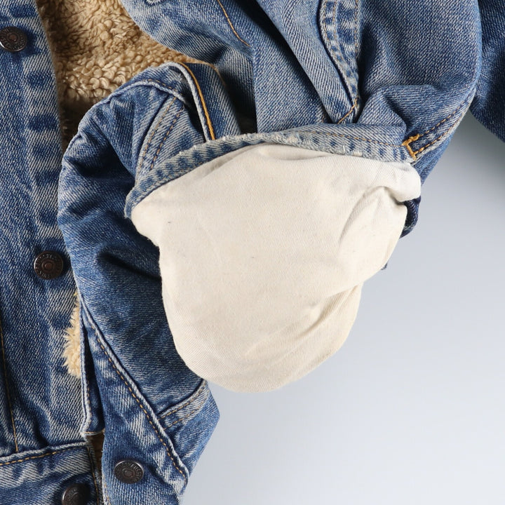 Vintage 1980'S Levi's 71550 Euro Model Denim Boa Jacket, Men's Size XL cotton blue type Vintage Second Hand