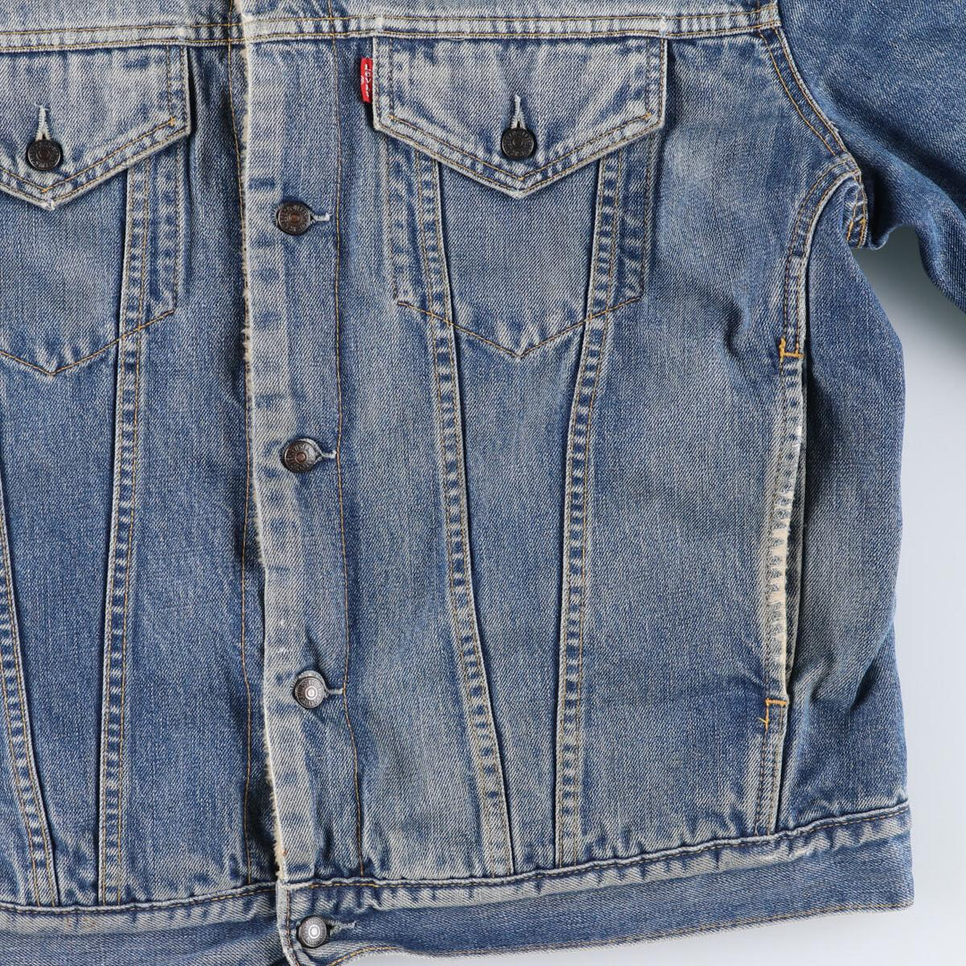 Vintage 1980'S Levi's 71550 Euro Model Denim Boa Jacket, Men's Size XL cotton blue type Vintage Second Hand