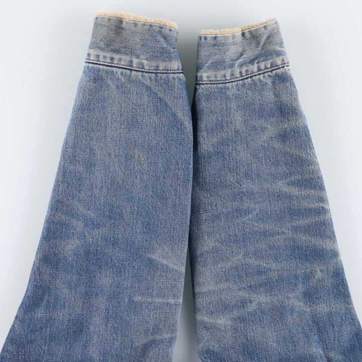 Vintage 1980'S Levi's 71550 Euro Model Denim Boa Jacket, Men's Size XL cotton blue type Vintage Second Hand