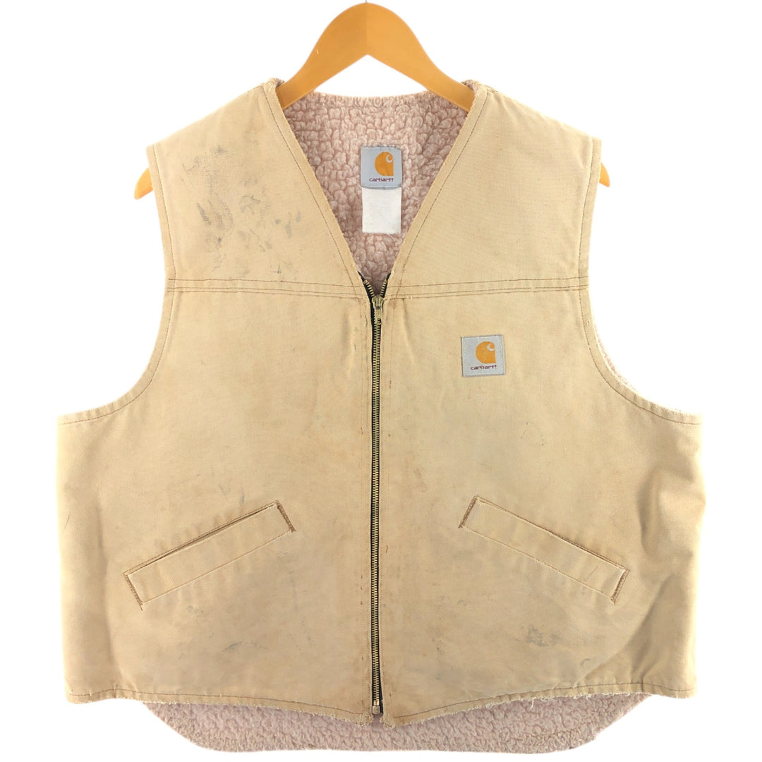 Carhartt Duck Vest, Made in USA, Men's Size M unclear Beige type Vintage Second Hand