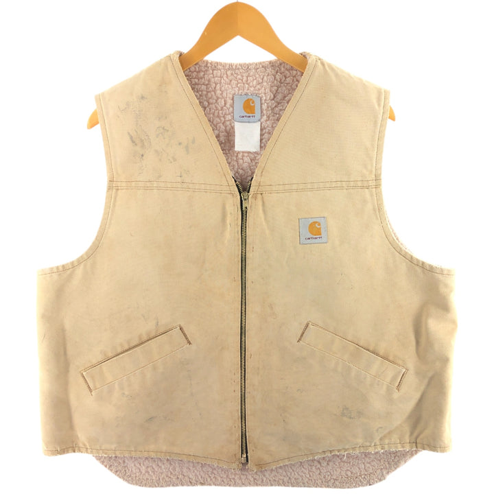 Carhartt Duck Vest, Made in USA, Men's Size M unclear Beige type Vintage Second Hand