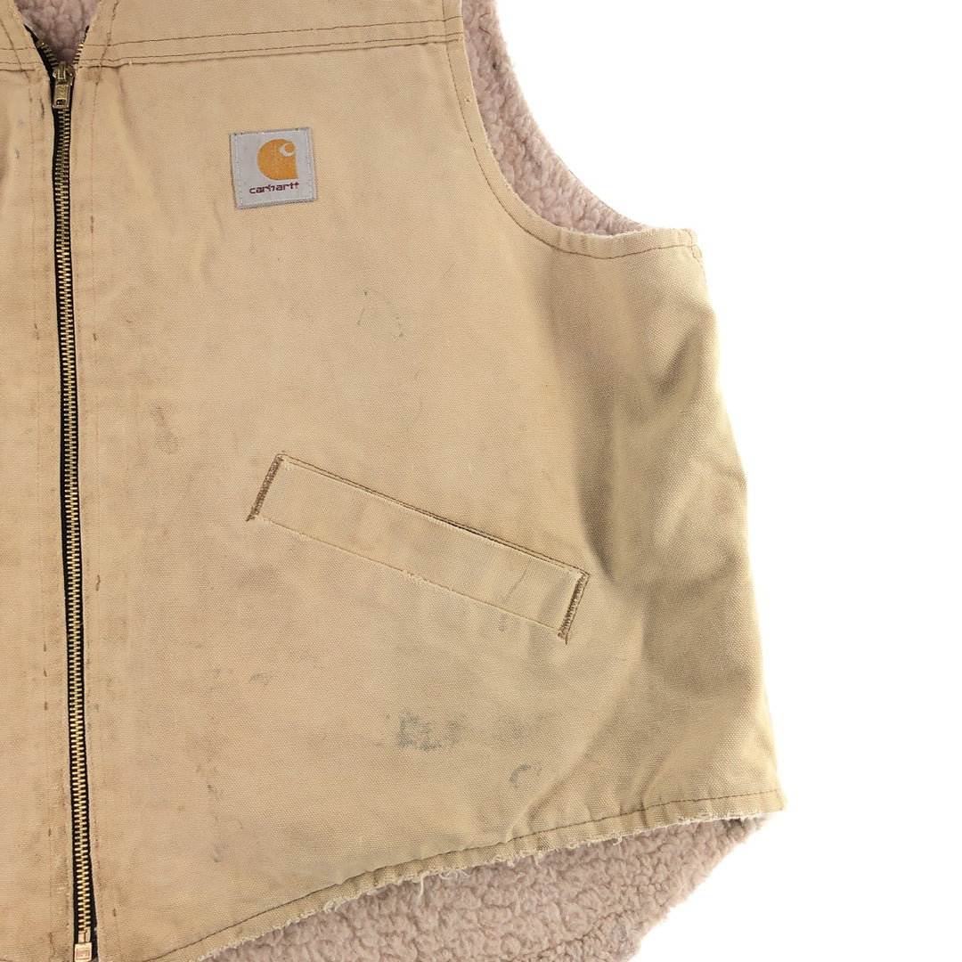 Carhartt Duck Vest, Made in USA, Men's Size M unclear Beige type Vintage Second Hand