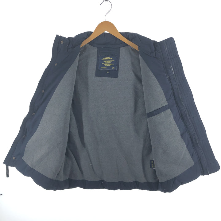 Alpha ALPHA Down Vest Men's Size M cotton navy blue type Vintage Second Hand