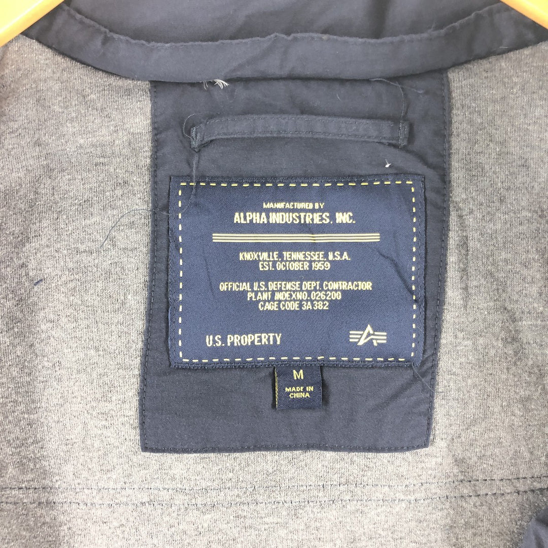 Alpha ALPHA Down Vest Men's Size M cotton navy blue type Vintage Second Hand